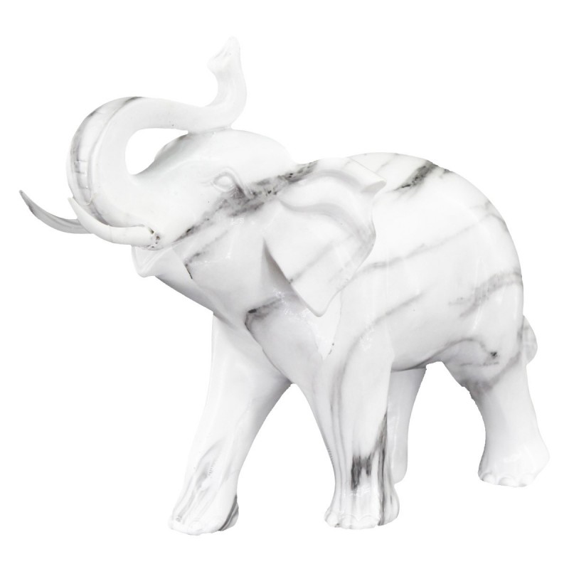 Figura Decorativa Elefante Blanco Efecto Marmol 22 cm