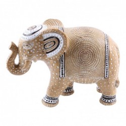 Figura Decorativa Elefante Hindu con Relieve 20 cm