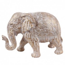Figura Decorativa Elefante Hindu con Relieve 24 cm