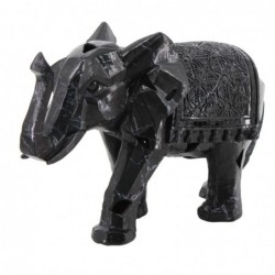 Figura Decorativa Elefante Negro Efecto Marmol 30 cm