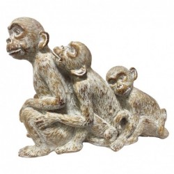 Figura Decorativa Familia Monos 24 cm