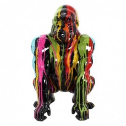 Figura Decorativa Gorila Manchas Pintura Colorido 45 cm