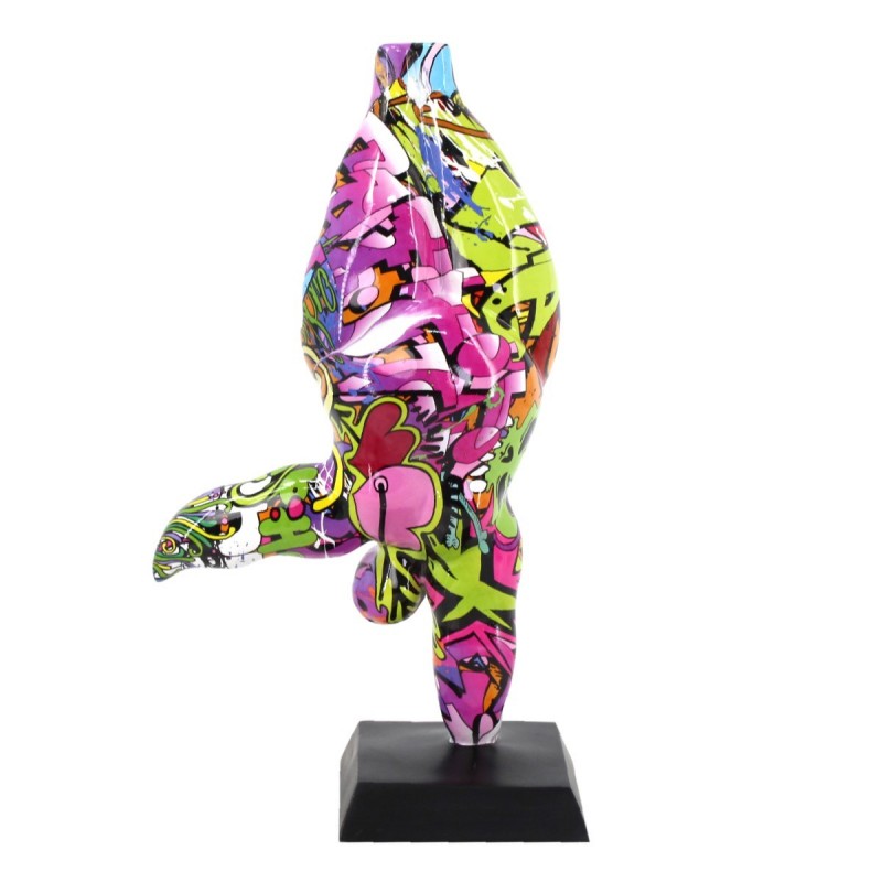 Figura Decorativa Mujer Bailarina Grafiti Colorida 37 cm