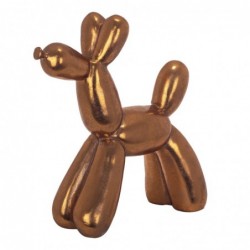 Figura Decorativa Resina Perro Globo Oro 27 cm