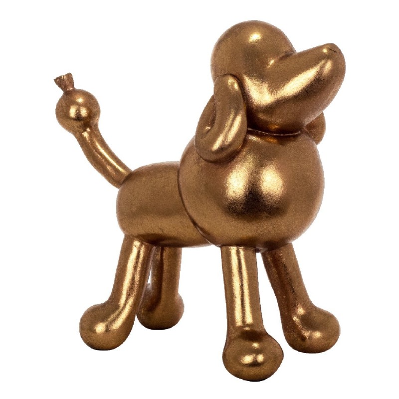 Figura resina CANICHE oro rosa 22 cm