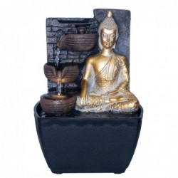 Fuente Agua Pequeña Figura Decorativa Buda Budismo Dorado 19 cm