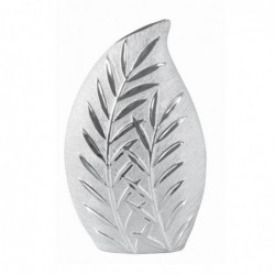 Jarrón Decorativo Flores Plantas Plateado Ceramica 35 cm