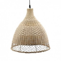 Lámpara Techo Campana Mimbre Rattan Luz Cálida Playa Ambiente Boho 36 cm