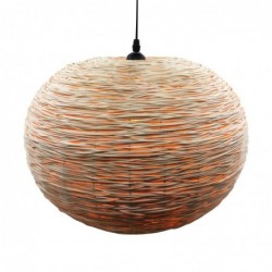 Lámpara Techo Campana Mimbre Rattan Luz Cálida Playa Ambiente Boho 43 cm