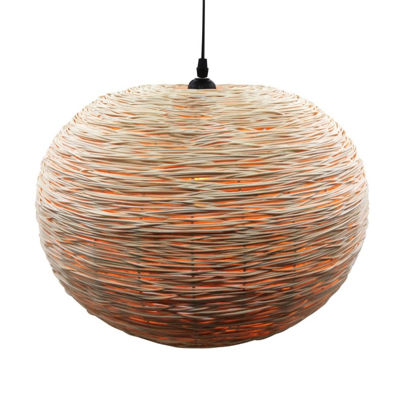 Lámpara Techo Campana Mimbre Rattan Luz Cálida Playa Ambiente Boho 43 cm