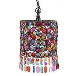 Lámpara Techo Cristales Colores Luz Cálida Relajante Ambiente Arabe 26 cm