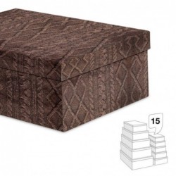 Caja de Carton Juego 15 unidades Efecto Lana Topo 55 cm