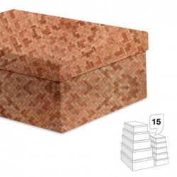 Caja de Carton Juego 15 unidades Efecto Trenzado Marron 55 cm
