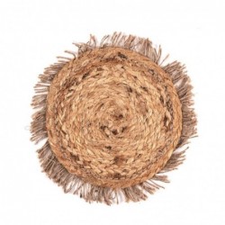 Decoracion Pared Mimbre de Yute Panel Decorativo Diseño Boho Marron 20 cm