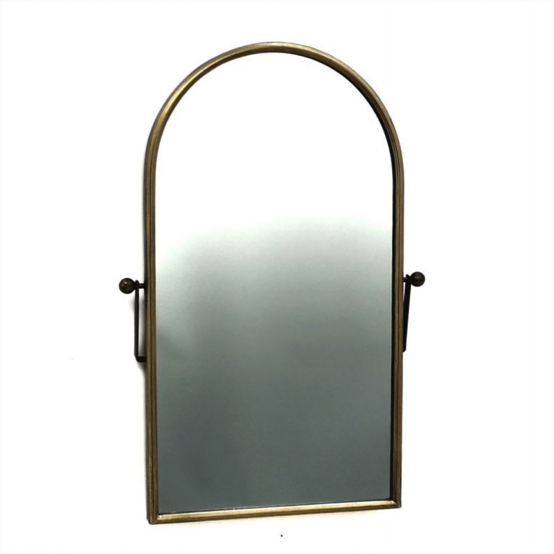 Espejo de Pared Metalico Dorado 74 cm