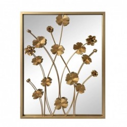 Espejo de Pared Rectangular Flores Metalico 70x50 cm