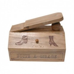 Caja Madera Limpiazapatos 28 cm