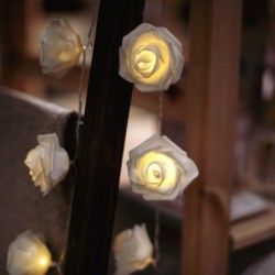Guirnalda 20 Bombillas LED Flores Blancas 228 cm