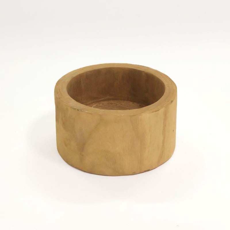 Jarron bajo de madera 18x10x17 cm