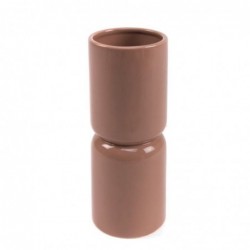 Jarrón Ceramica Decorativo Diseño Elegante Florero Marron 20 cm