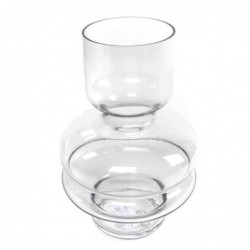 Jarrón Cristal Decorativo Diseño Elegante Florero Translucido 21 cm