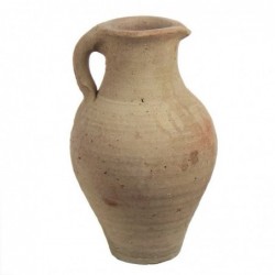 Jarrón Decorativo Anfora 1 Asa Arcilla Natural Decoración Exterior 25 cm