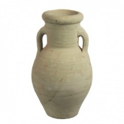 Jarrón Decorativo Anfora 2 Asas Arcilla Natural Decoración Exterior 19 cm