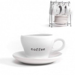 Juego de Cafe 6 Servicios Tazas de 100 ml Ceramica