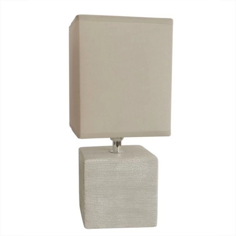 Lampara de Mesa Base Ceramica E14 Blanca 30 cm