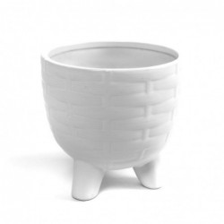 Macetero Ceramica Blanco Planta Interior Decorativo 10 cm