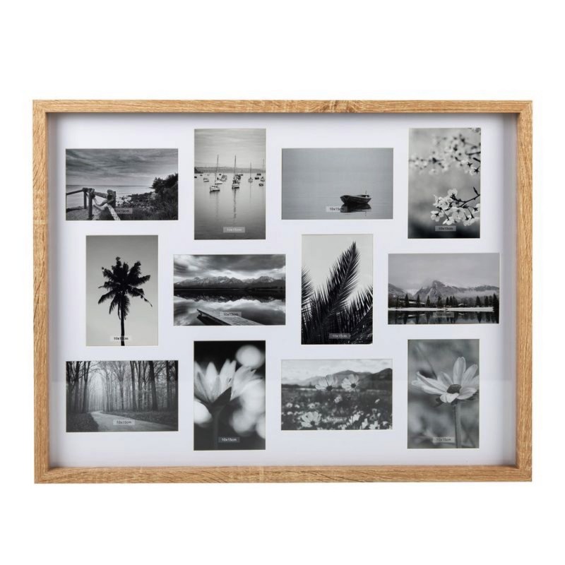Marco de Fotos Multiple 12 Fotos 10x15 cm Madera
