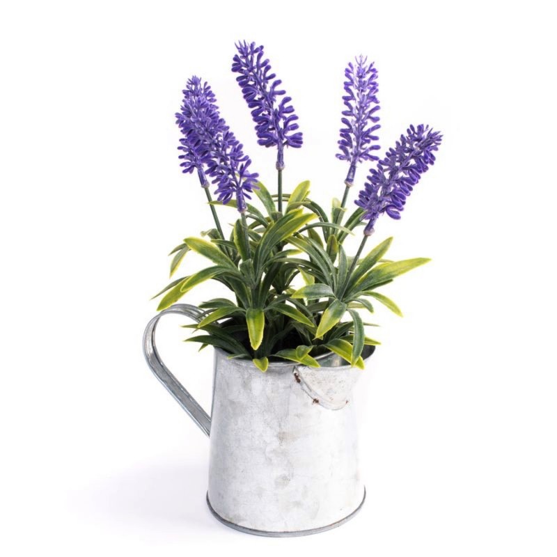 Planta Artificial Decorativa Lavanda en Jarra Metal 24 cm