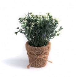 Planta Artificial Decorativa Maceta Yute 20 cm