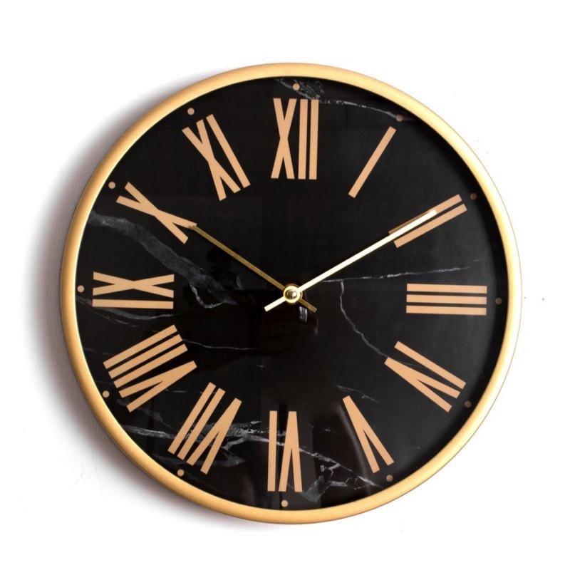 Reloj de pared 30 cm MARMOL NEGRO