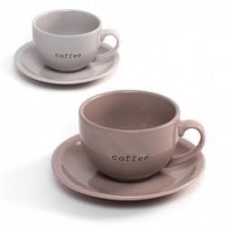 Taza 450 ml con plato x2 colores