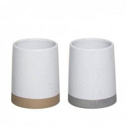 Vaso de Baño Bicolor Ceramica x2 Modelos 11 cm