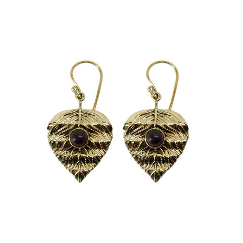 Pendientes de Bronce con Mineral  -30-