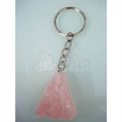 Llavero de Cuarzo en Bruto Rosa