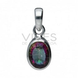 Colgante de Mineral Facetado en Plata de Ley 925