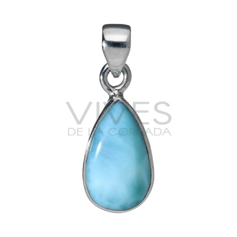 Colgante de Larimar en Plata de Ley 925