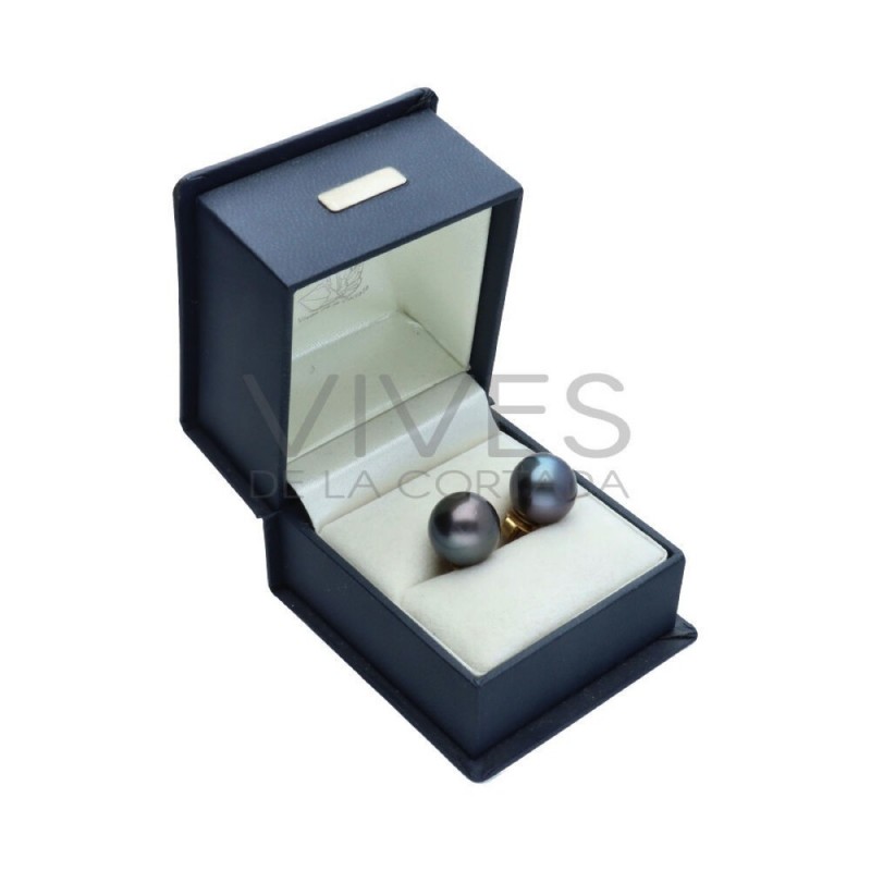 Pendientes de Perla Negra en Oro  1º Ley (C90)