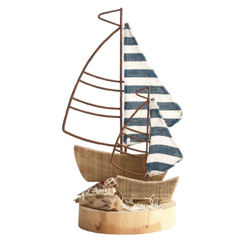 Figura decorativa 2 BARCOS VELEROS con base