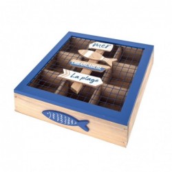 Caja cuadrada con 9 compartimentos MARINO