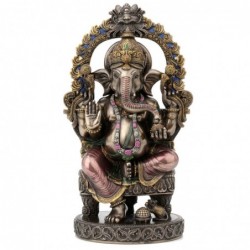 Figura Decorativa Dios Hindú Ganesh Ganesha Elefante Hinduismo Resina 26 cm