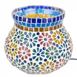 Lámpara Sobremesa Flores Cristales Colores Luz Cálida Relajante Ambiente Árabe 15 cm