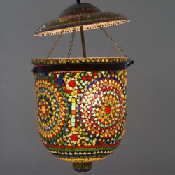 Lámpara Techo Cristales Colores Luz Cálida Relajante Ambiente Árabe 15 cm