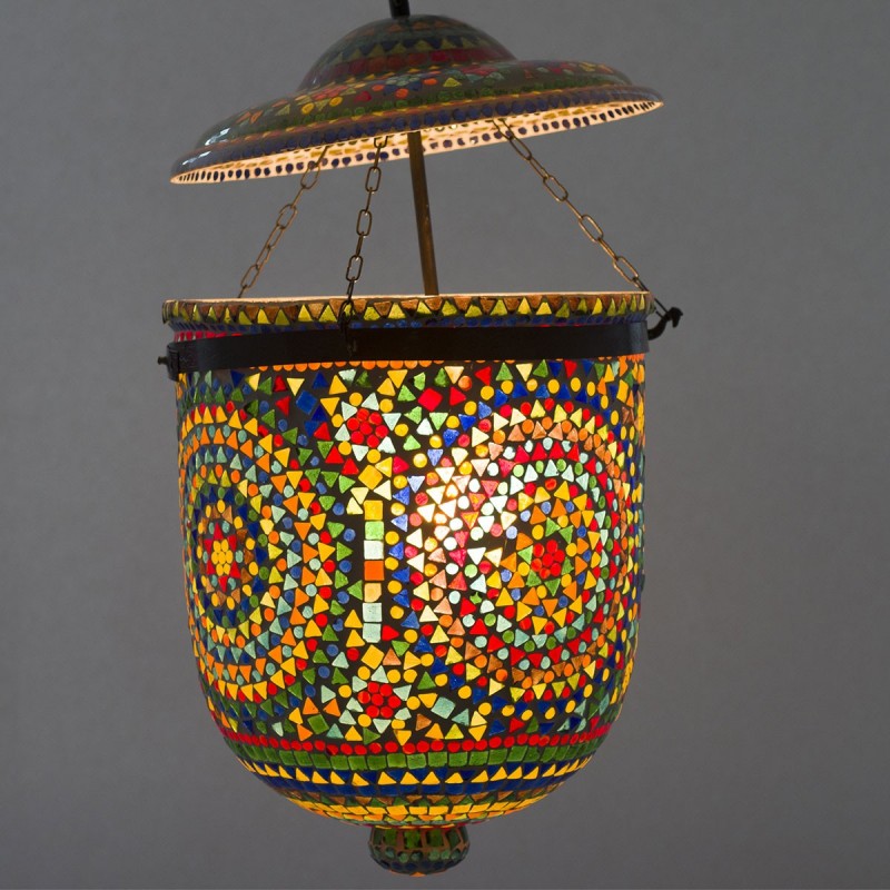 Lámpara Techo Cristales Colores Luz Cálida Relajante Ambiente Árabe 15 cm
