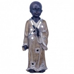Figura Decorativa Monje Budista Resina 33 cm