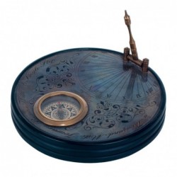 Reloj Solar Sobremesa con Brújula y Lupa Diseño Vintage Latón 8 cm