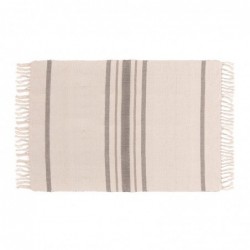 Alfombra de algodon 60x90 cm RAYAS CRUDO